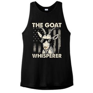 The Goat Whisperer USA American Flag Farm Ladies PosiCharge Tri-Blend Wicking Tank