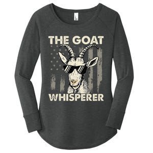 The Goat Whisperer USA American Flag Farm Women's Perfect Tri Tunic Long Sleeve Shirt