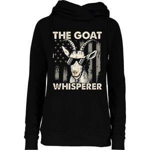 The Goat Whisperer USA American Flag Farm Womens Funnel Neck Pullover Hood