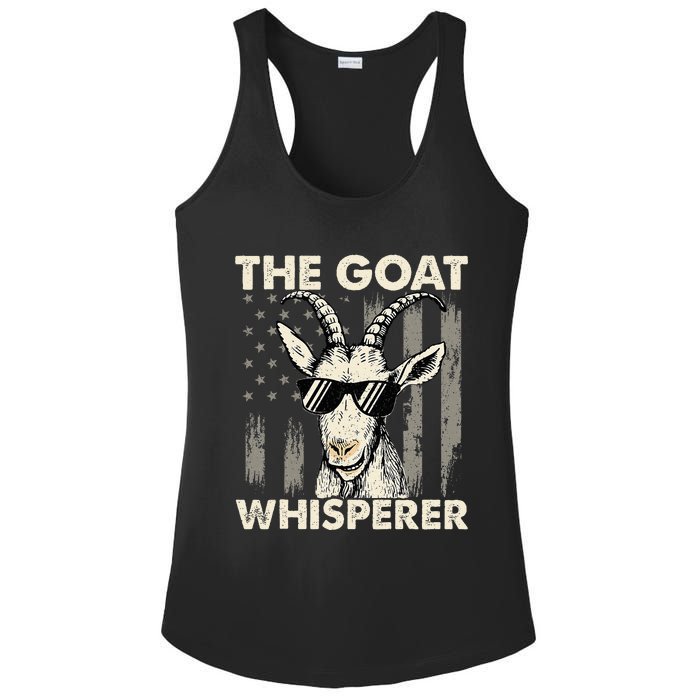 The Goat Whisperer USA American Flag Farm Ladies PosiCharge Competitor Racerback Tank