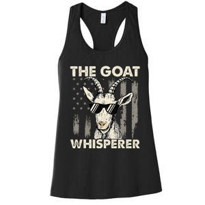 The Goat Whisperer USA American Flag Farm Women's Racerback Tank