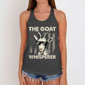 The Goat Whisperer USA American Flag Farm Women's Knotted Racerback Tank