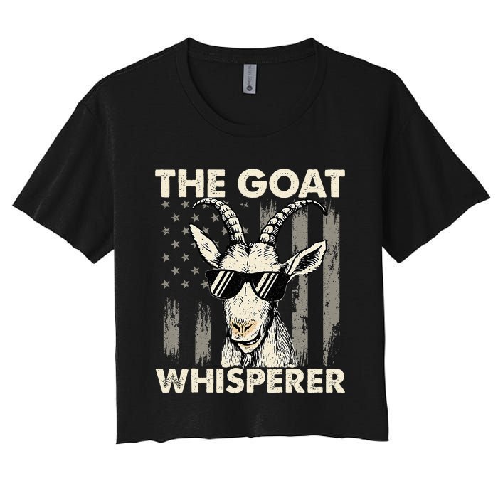 The Goat Whisperer USA American Flag Farm Women's Crop Top Tee