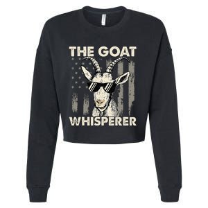 The Goat Whisperer USA American Flag Farm Cropped Pullover Crew