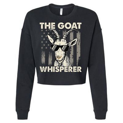 The Goat Whisperer USA American Flag Farm Cropped Pullover Crew