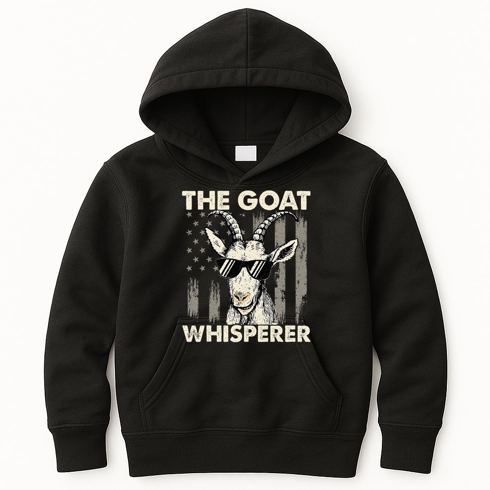 The Goat Whisperer USA American Flag Farm Kids Hoodie