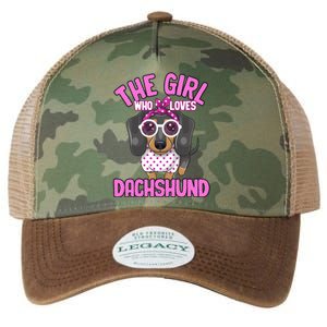 The Girl Who Loves Dachshund Cute Puppy Dog Doggy Lover Funny Gift Legacy Tie Dye Trucker Hat