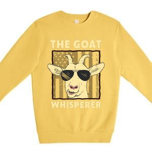 The Goat Whisperer Design For Women Men Farmer Goat Lover Premium Crewneck Sweatshirt