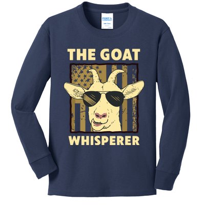 The Goat Whisperer Design For Women Men Farmer Goat Lover Kids Long Sleeve Shirt