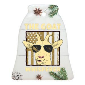 The Goat Whisperer Design For Women Men Farmer Goat Lover Ceramic Bell Ornament