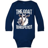 The Goat Whisperer Funny Goat Lover Farmer Gift Baby Long Sleeve Bodysuit