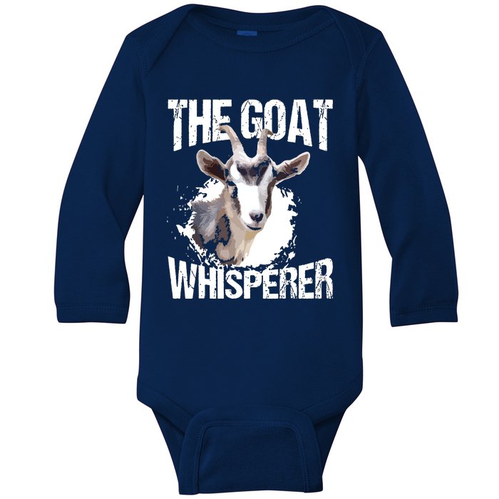 The Goat Whisperer Funny Goat Lover Farmer Gift Baby Long Sleeve Bodysuit