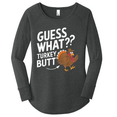 Thanksgiving Guess What Turkey Butt Women's Perfect Tri Tunic Long Sleeve Shirt