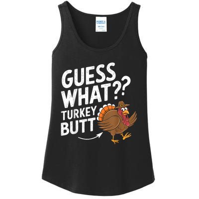 Thanksgiving Guess What Turkey Butt Ladies Essential Tank