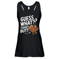 Thanksgiving Guess What Turkey Butt Ladies Essential Flowy Tank