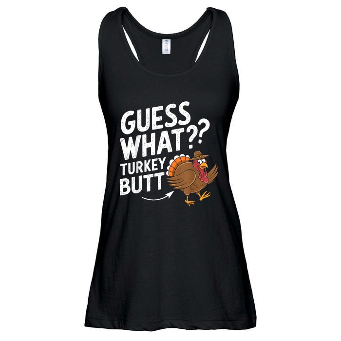 Thanksgiving Guess What Turkey Butt Ladies Essential Flowy Tank