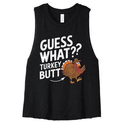 Thanksgiving Guess What Turkey Butt Women's Racerback Cropped Tank