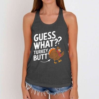 Thanksgiving Guess What Turkey Butt Women's Knotted Racerback Tank