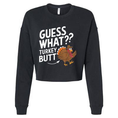 Thanksgiving Guess What Turkey Butt Cropped Pullover Crew