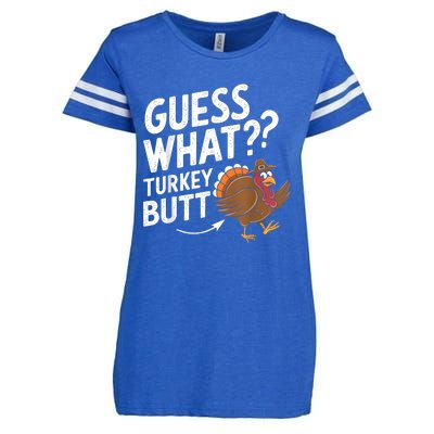 Thanksgiving Guess What Turkey Butt Enza Ladies Jersey Football T-Shirt