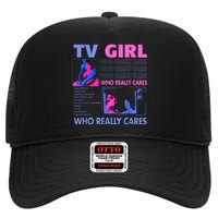 Tv Girl Who Really Care High Crown Mesh Back Trucker Hat