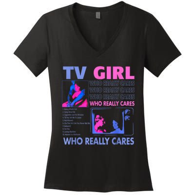 Tv Girl Who Really Care Women's V-Neck T-Shirt