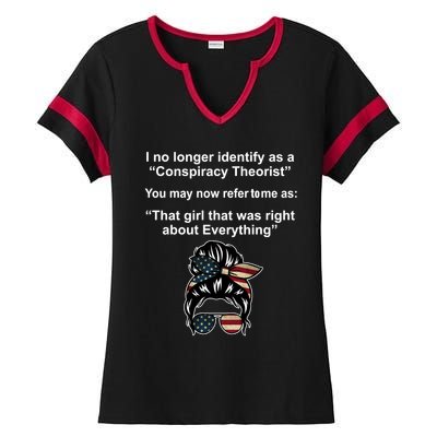 The Girl Who Was Right About Everything Conspiracy Theorist USA Ladies Halftime Notch Neck Tee