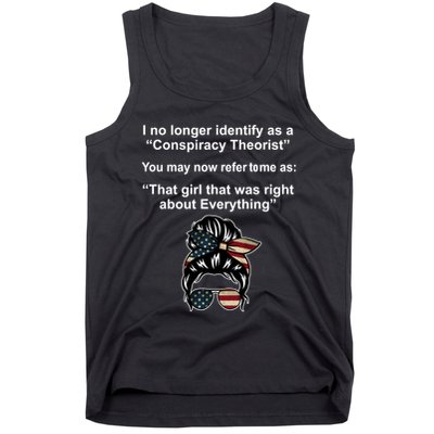 The Girl Who Was Right About Everything Conspiracy Theorist USA Tank Top