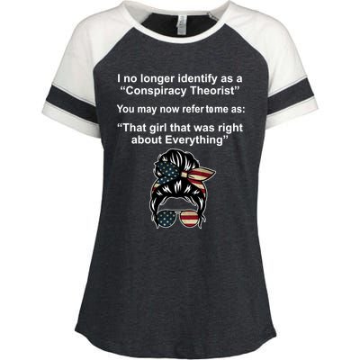 The Girl Who Was Right About Everything Conspiracy Theorist USA Enza Ladies Jersey Colorblock Tee