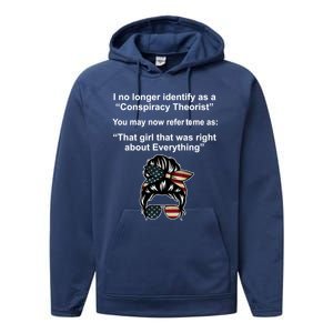 The Girl Who Was Right About Everything Conspiracy Theorist USA Performance Fleece Hoodie