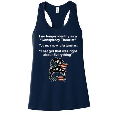 The Girl Who Was Right About Everything Conspiracy Theorist USA Women's Racerback Tank