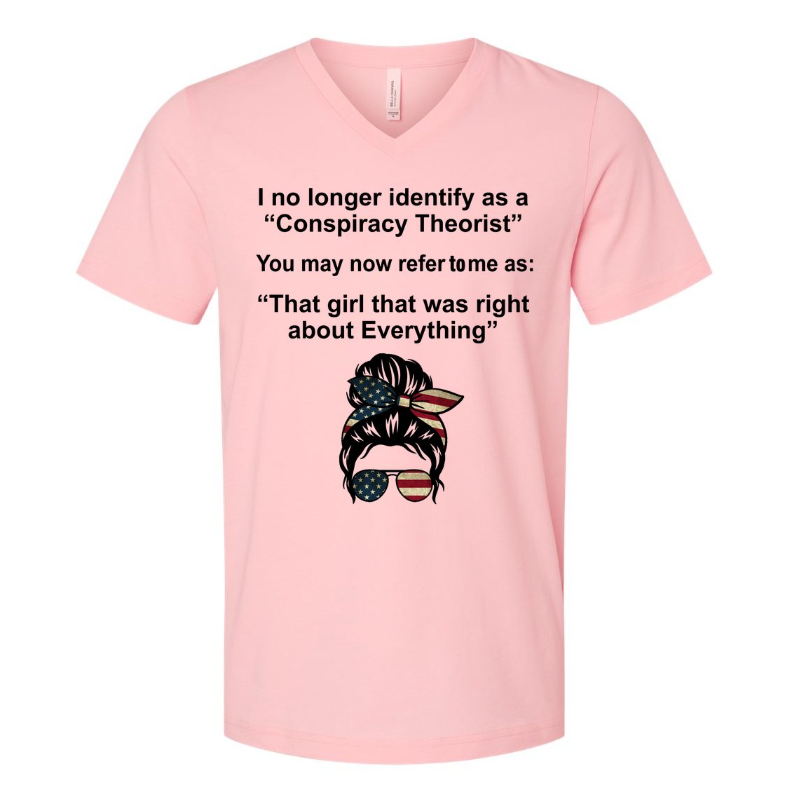 The Girl Who Was Right About Everything Conspiracy Theorist USA V-Neck T-Shirt