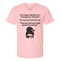The Girl Who Was Right About Everything Conspiracy Theorist USA V-Neck T-Shirt