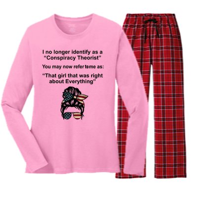 The Girl Who Was Right About Everything Conspiracy Theorist USA Women's Long Sleeve Flannel Pajama Set 