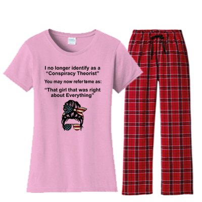 The Girl Who Was Right About Everything Conspiracy Theorist USA Women's Flannel Pajama Set