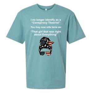 The Girl Who Was Right About Everything Conspiracy Theorist USA Sueded Cloud Jersey T-Shirt