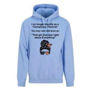 The Girl Who Was Right About Everything Conspiracy Theorist USA Unisex Surf Hoodie