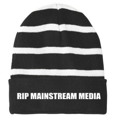 Tommy G Wearing Rip Mainstream Media Striped Beanie with Solid Band