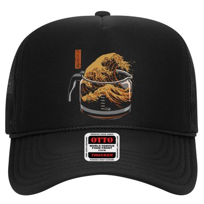 The Great Wave Of Coffee Funny Coffee Trucker Hat