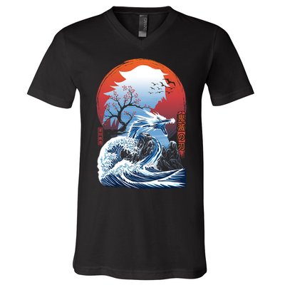 The Great Water Dragon V-Neck T-Shirt