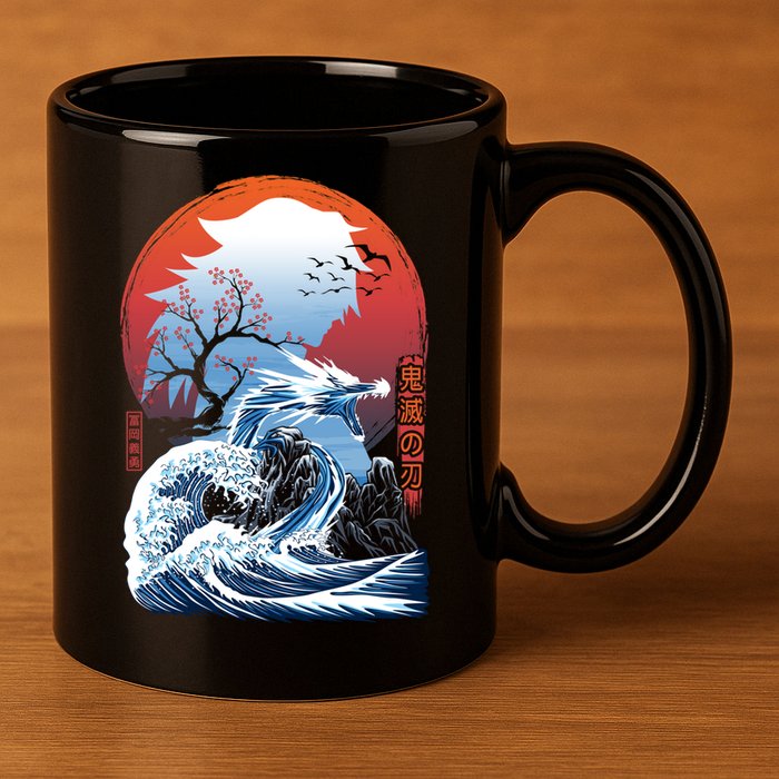 The Great Water Dragon 11oz C Handle Ceramic Mug