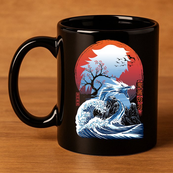 The Great Water Dragon 11oz C Handle Ceramic Mug
