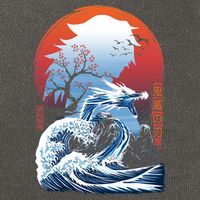 The Great Water Dragon Cotton Canvas Backpack