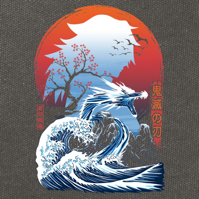 The Great Water Dragon Cotton Canvas Backpack