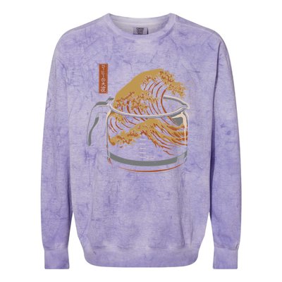 The Great Wave Of Coffee Colorblast Crewneck Sweatshirt