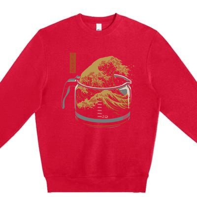 The Great Wave Of Coffee Premium Crewneck Sweatshirt