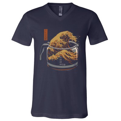 The Great Wave Of Coffee V-Neck T-Shirt