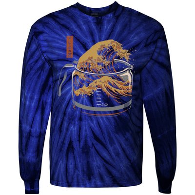 The Great Wave Of Coffee Tie-Dye Long Sleeve Shirt