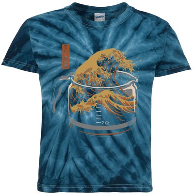 The Great Wave Of Coffee Kids Tie-Dye T-Shirt