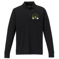 Three Gnomes With Shamrock Happy St Patrick's Day Performance Long Sleeve Polo